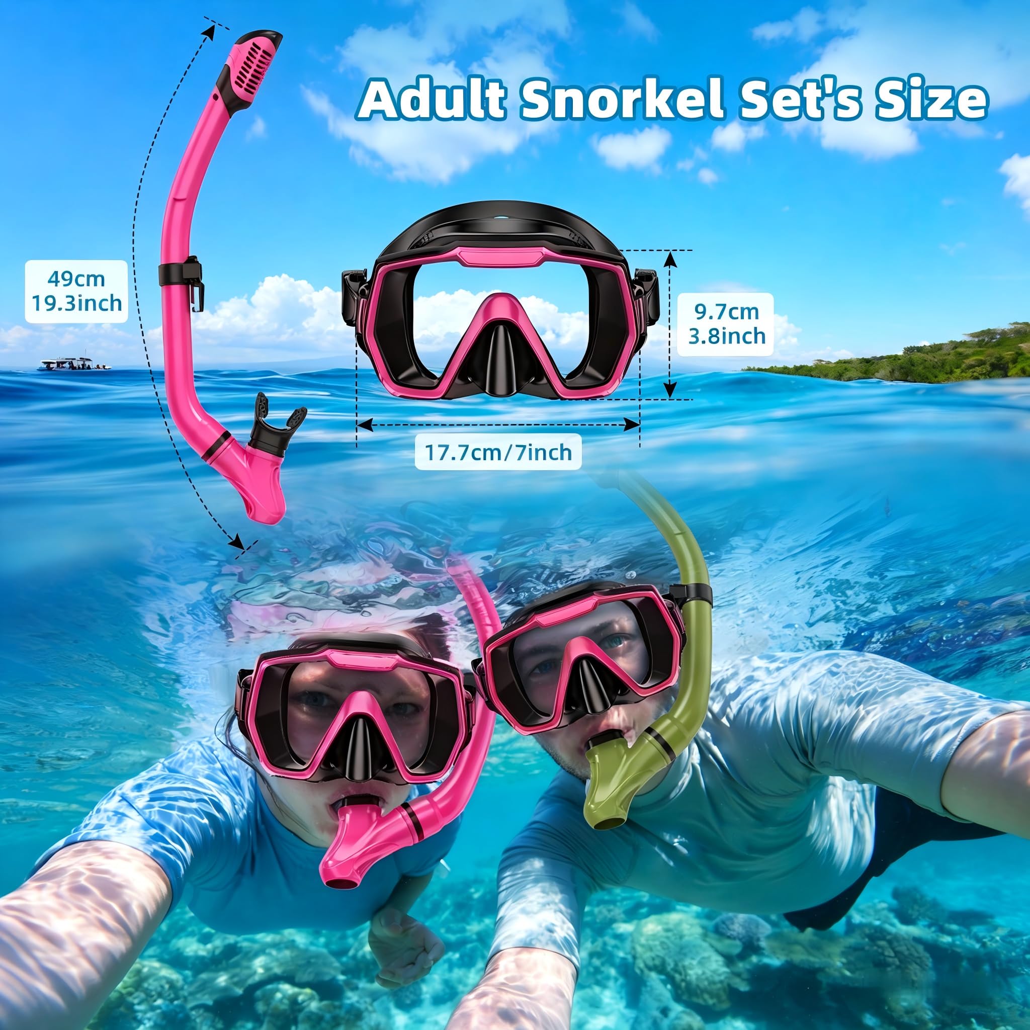 Zestaw płetw do snorkelingu dla dorosłych, sprzęt do nurkowania dla dorosłych z płetwami, zestawy do nurkowania z płetwami, sprzęt do nurkowania dla dorosłych z regulowanymi płetwami, maska do
