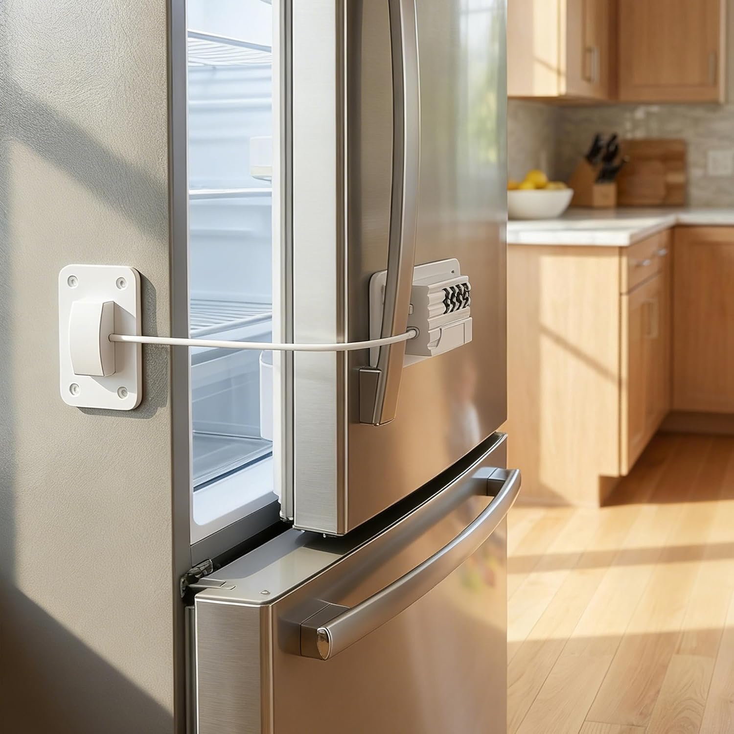 Combination Refrigerator Lock, 4-Digit Cable Lock for Fridge, Cabinet, Drawer and Closet, No Key Needed