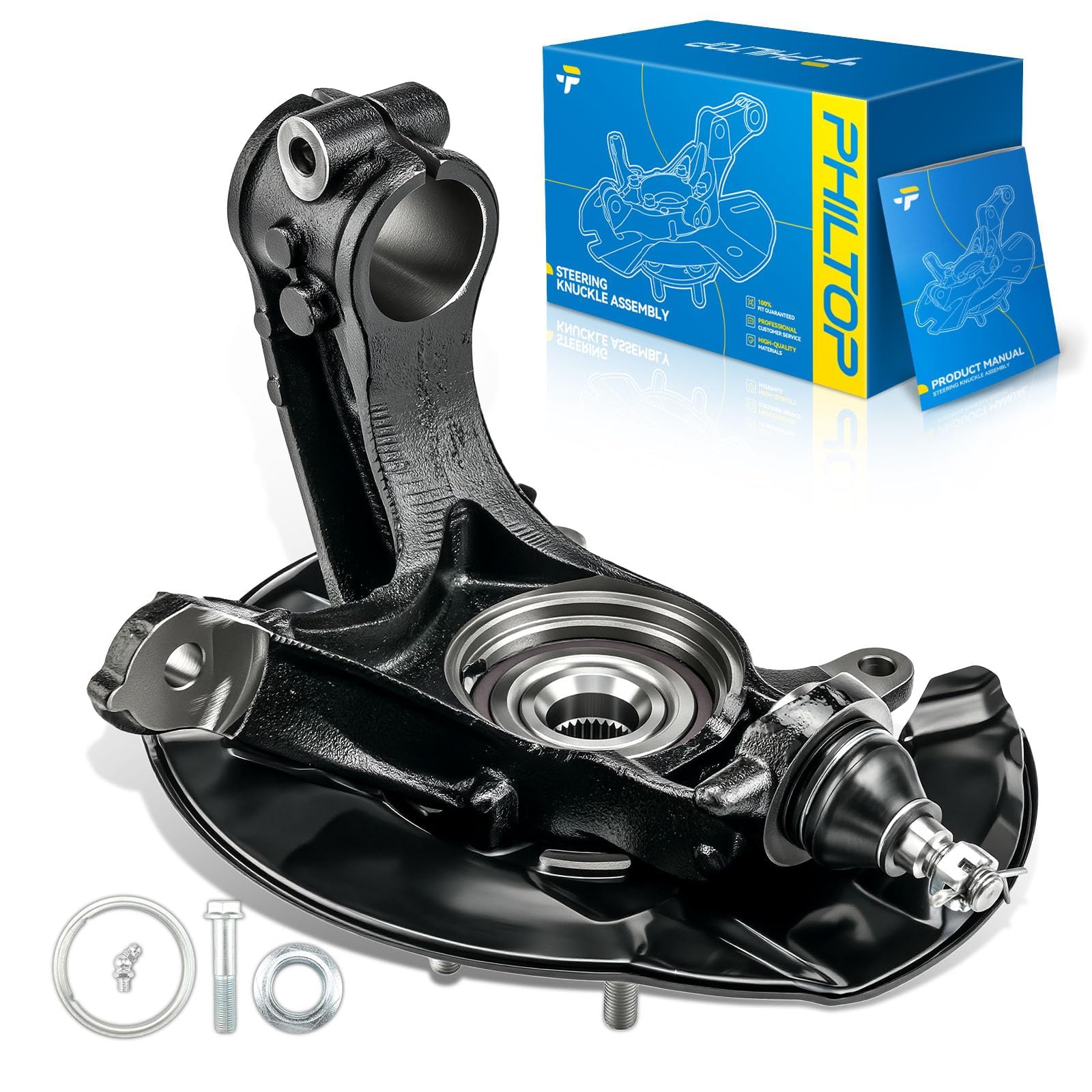 PHILTOP Front Left Steering Knuckle Wheel Hub Bearing for Honda Accord