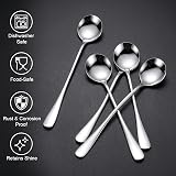10 Pack 18.5cm Long Cocktail Stirrers Spoons 304 Grade Stainless Steel Latte Stirring Spoon, Long Handle Ice Tea Spoons for Ice Cream, Coffee, Cocktail Mixing Stirrer - 3