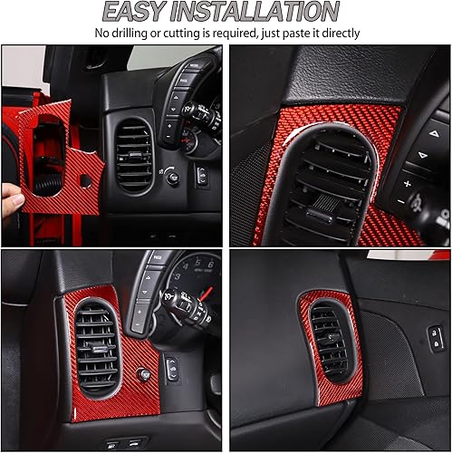 Miniatura 6 de Lcojicep Marco de ventilación lateral para consola de automóvil compatible con Corvette C6 Z06 ZR1 2005-2013, consolas centrales automotrices de