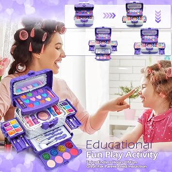 Kids Makeup Sets Girls Toys - unicorn gifts for girls Washable Make Up Starter Kit, Childrens Princess Pretend Play Games kids Toys Presents, Little Girl Birthday Gifts Set For Age 4-12 Year Old