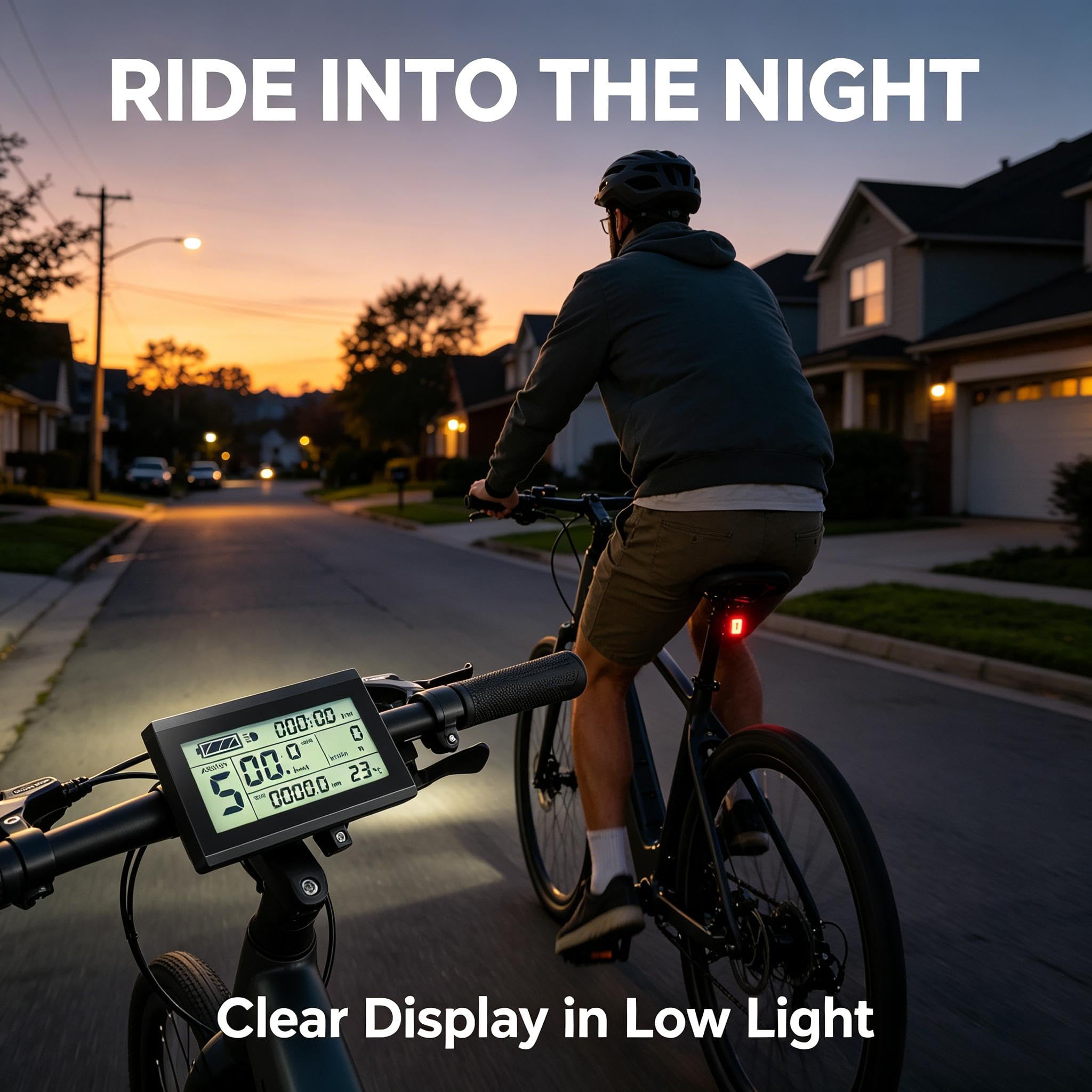 KT-LCD3 Écran LCD Compteur de Vitesse numérique pour vélo électrique 24 V 36 V 48 V pour contrôleur de série KT, Instrument de vélo étanche avec Support et vis, Noir