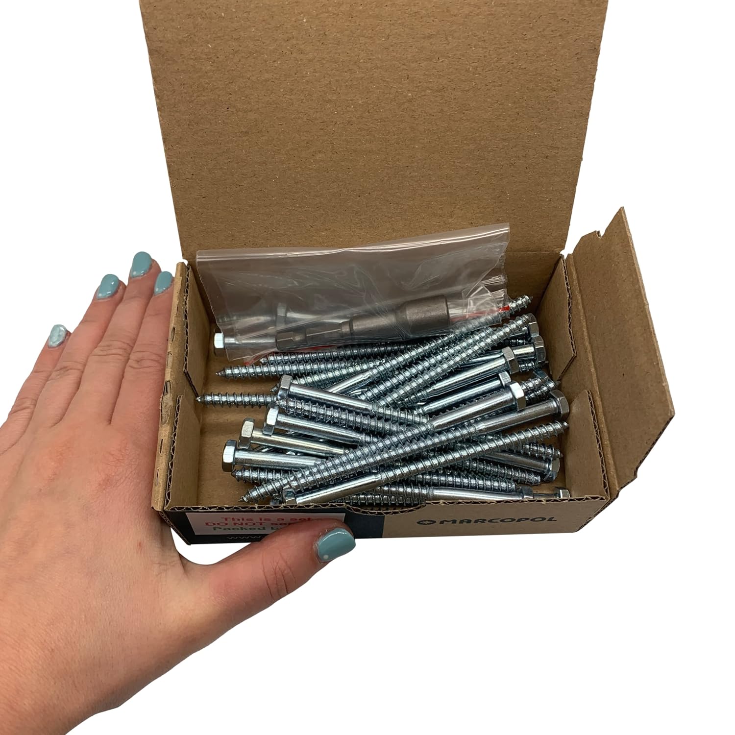 (Pack of 30 pcs) DIN 571 Zinc Plated Steel Hexagon Wood Screws M6 x 100 mm, Coach Screws, Hex Screw, Lag Bolts, Hex Head (30 - Image 4
