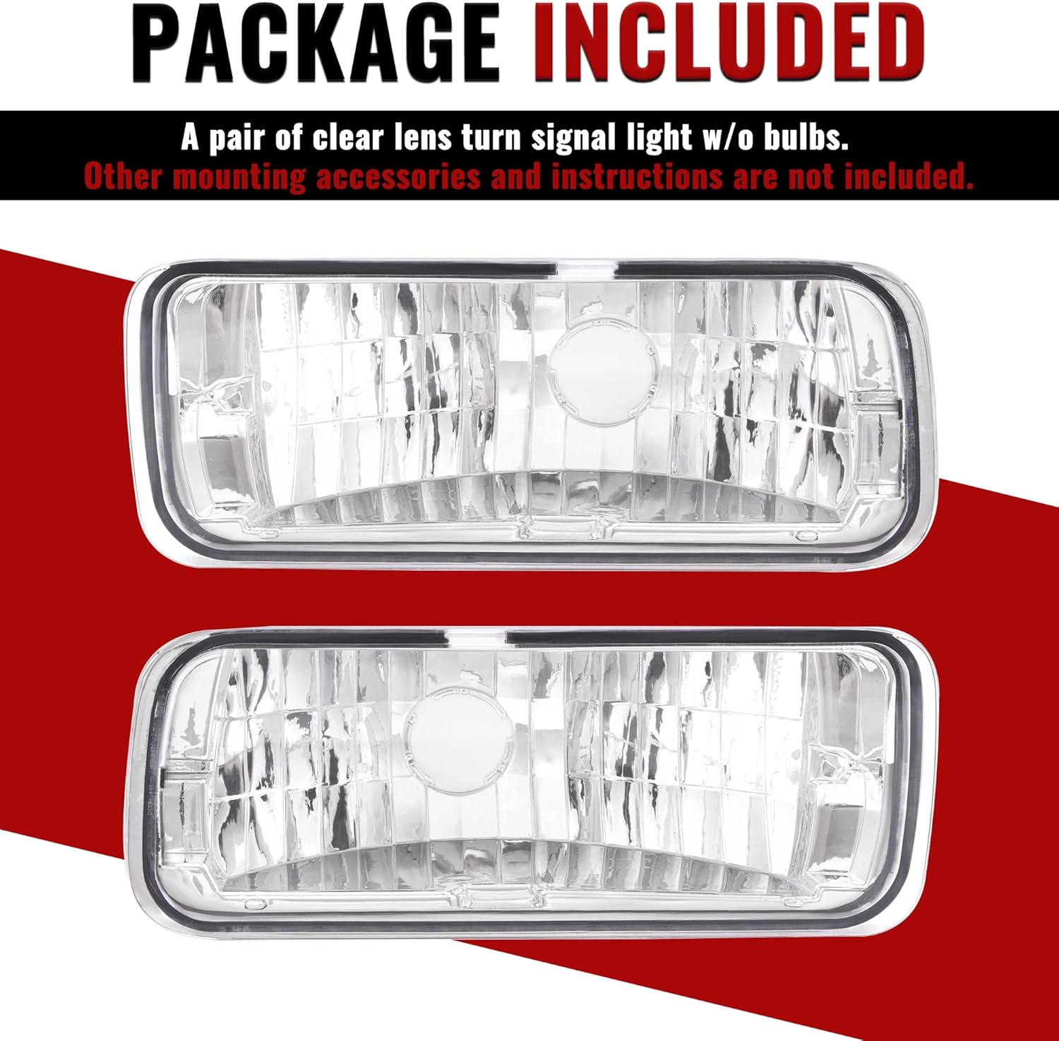HECASA Pair Front Bumper Turn Signal Light Compatible with 1985-1992 Chevy Chevrolet Camaro Replacement for GM2520165 GM2521165 Turn Signal Lamp Driver & Passenger Side Clear Lens