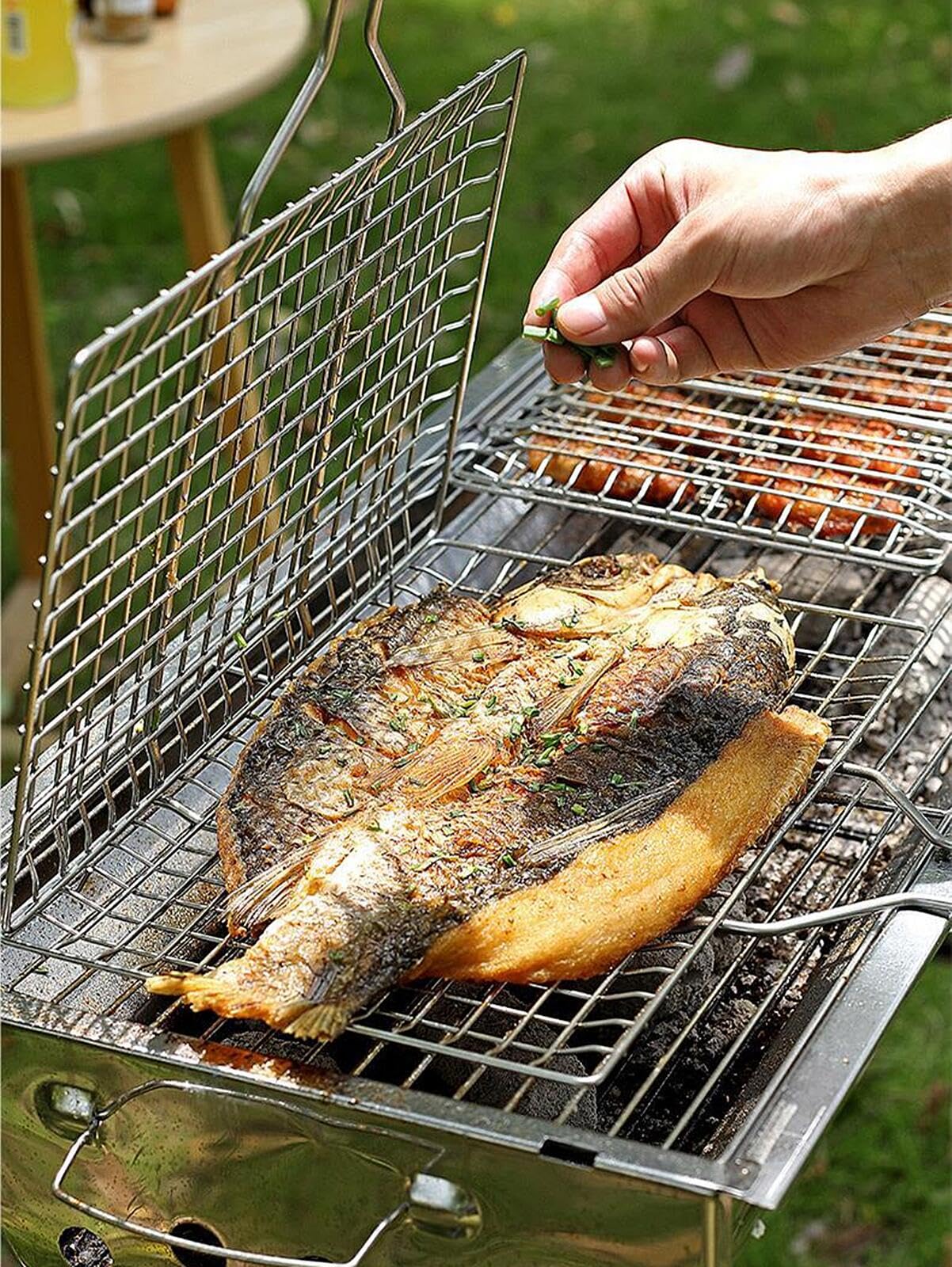 Amazon.co.jp: Meifnaoearn バーベキュー 網 BBQトング BBQ網 焼き網