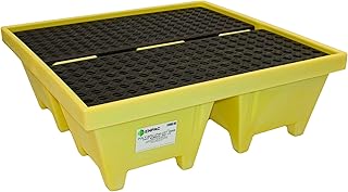 4 Drum Poly Spill Pallet 6000, Yellow, 83 Gallon Spill Capacity, 6000 lbs Load Capacity, 50