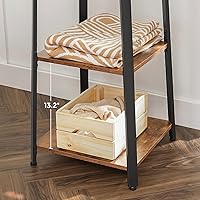 Vista 5 de VASAGLE Perchero, Soporte para abrigos con 3 estantes, árbol de pasillo independiente con ganchos para bufandas, bolsos, paraguas, marco de acero