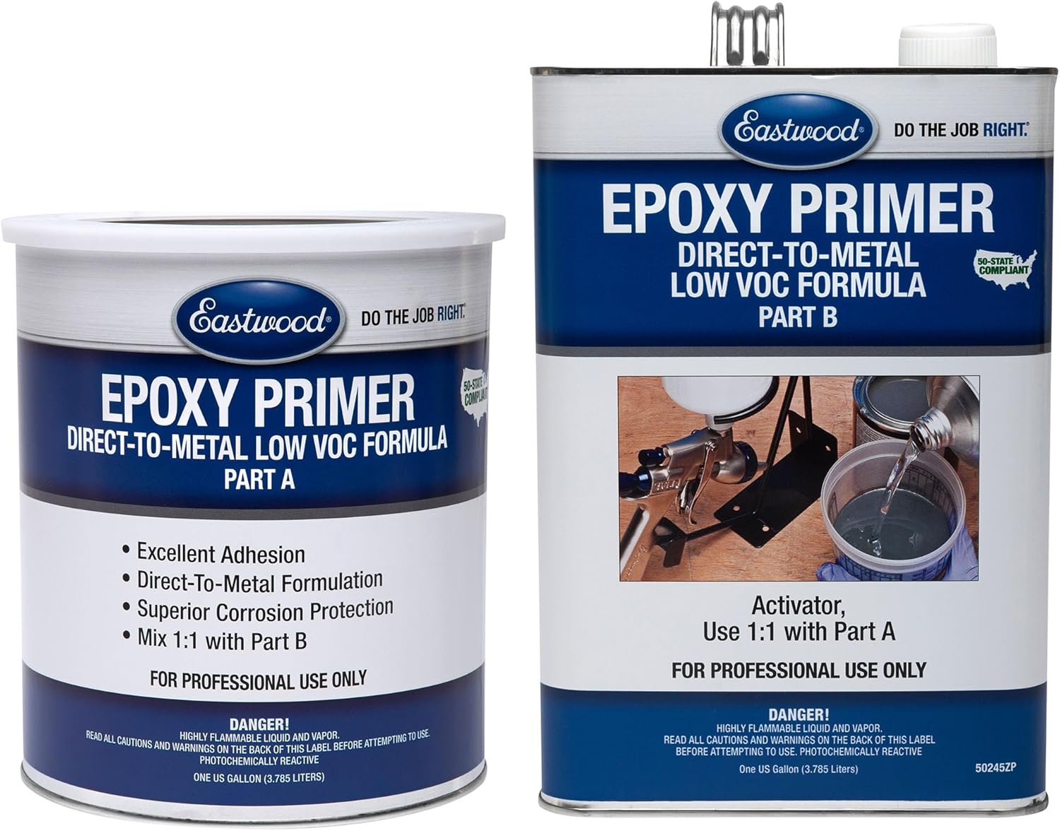 Eastwood Epoxy Primer Black Autobody Paint and Activator - 2 Gallon Kit
