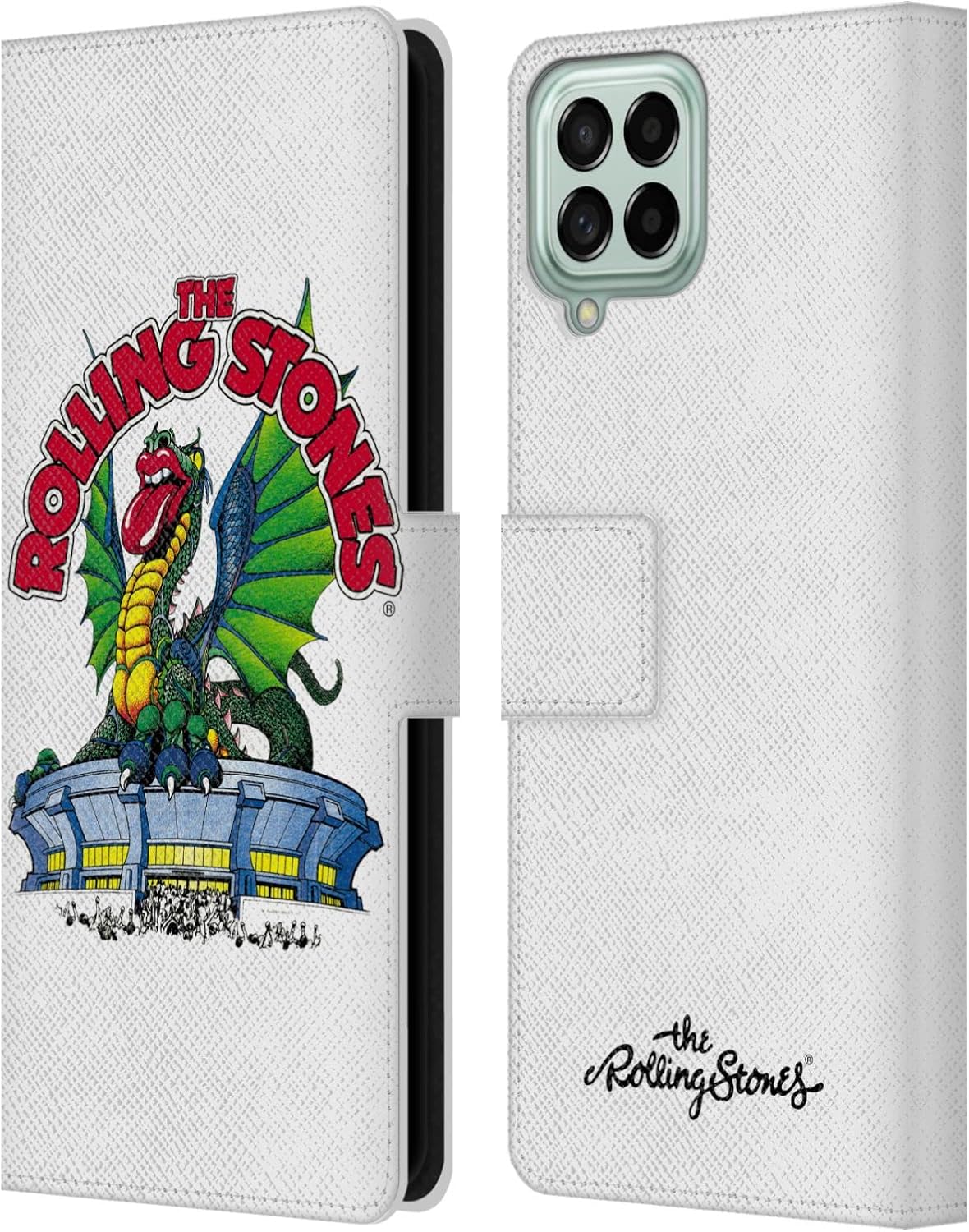 Head Case Designs Officially Licensed The Rolling Stones Dragon Key Art Leather Wallet Case Compatible with Samsung Galaxy M33 (2022)