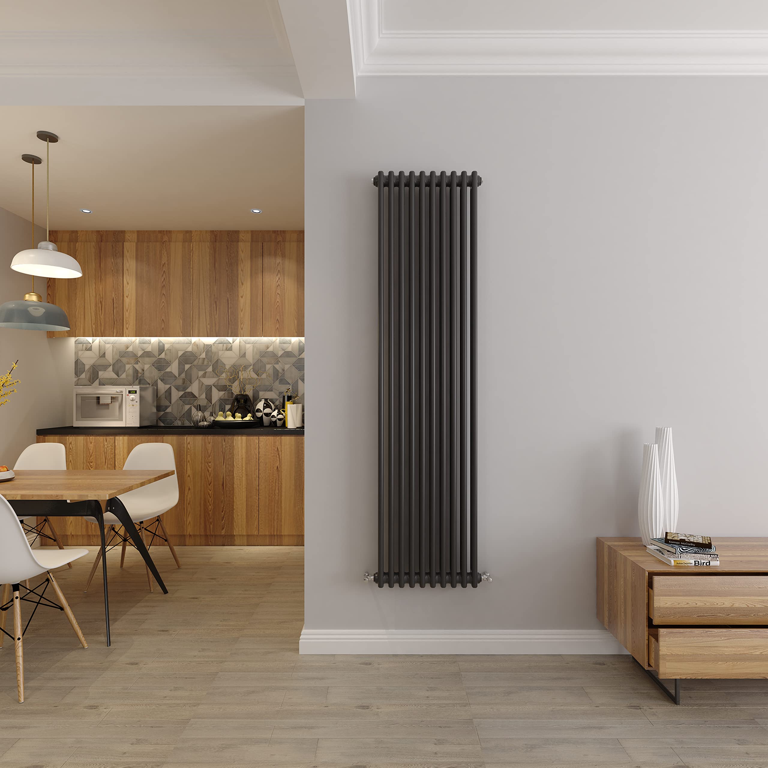 Anthracite radiators Vertical 2 Column Rads Cast Iron Style Central Heating radiators for Bathroom,Living Room and Kitchen 1800x470mm