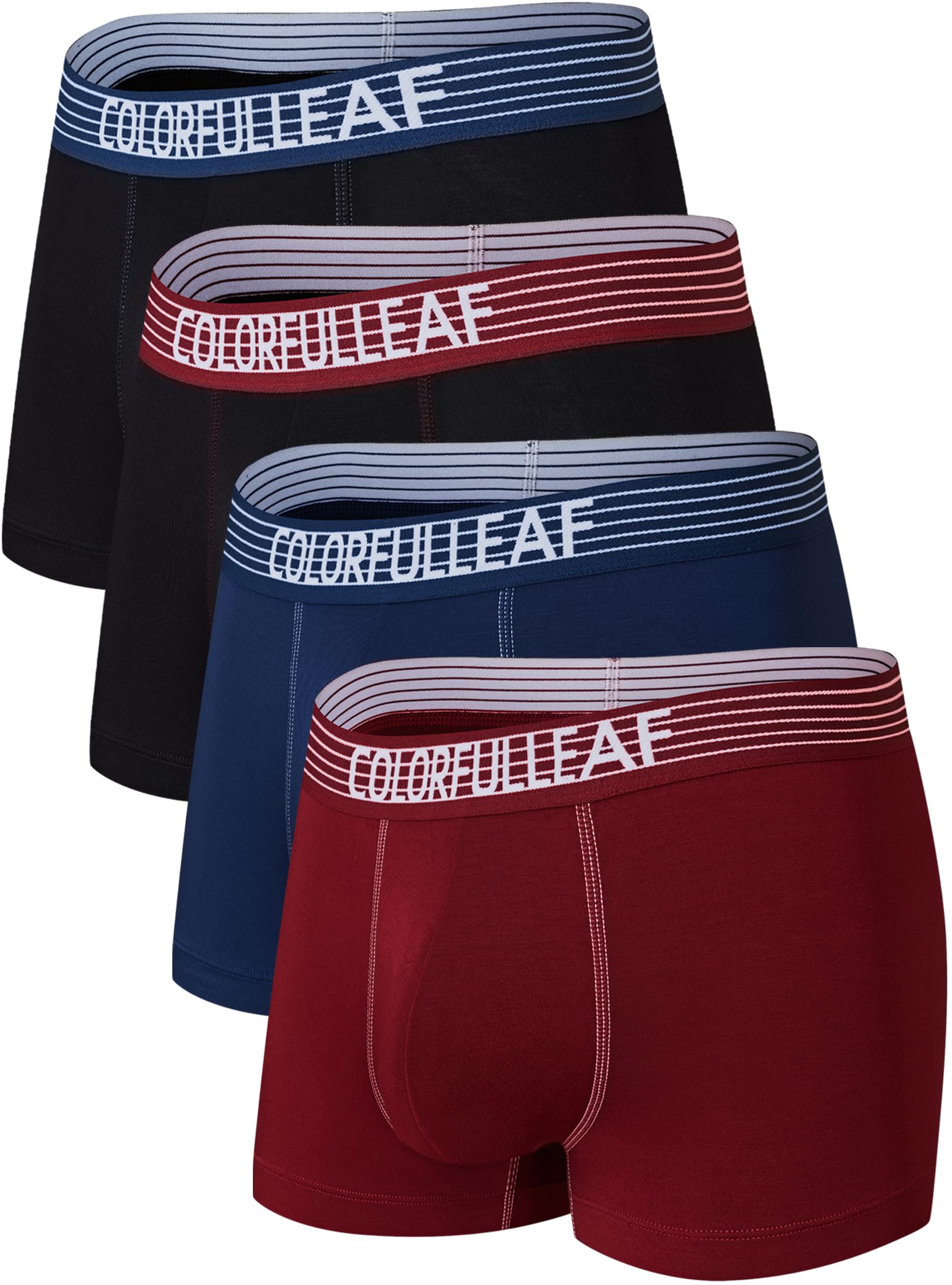 COLORFULLEAF Mens Underwear Moisture Wicking Rayon Made From Bamboo Boxer Briefs Mens Short Leg Quick Dry Travel Underwear