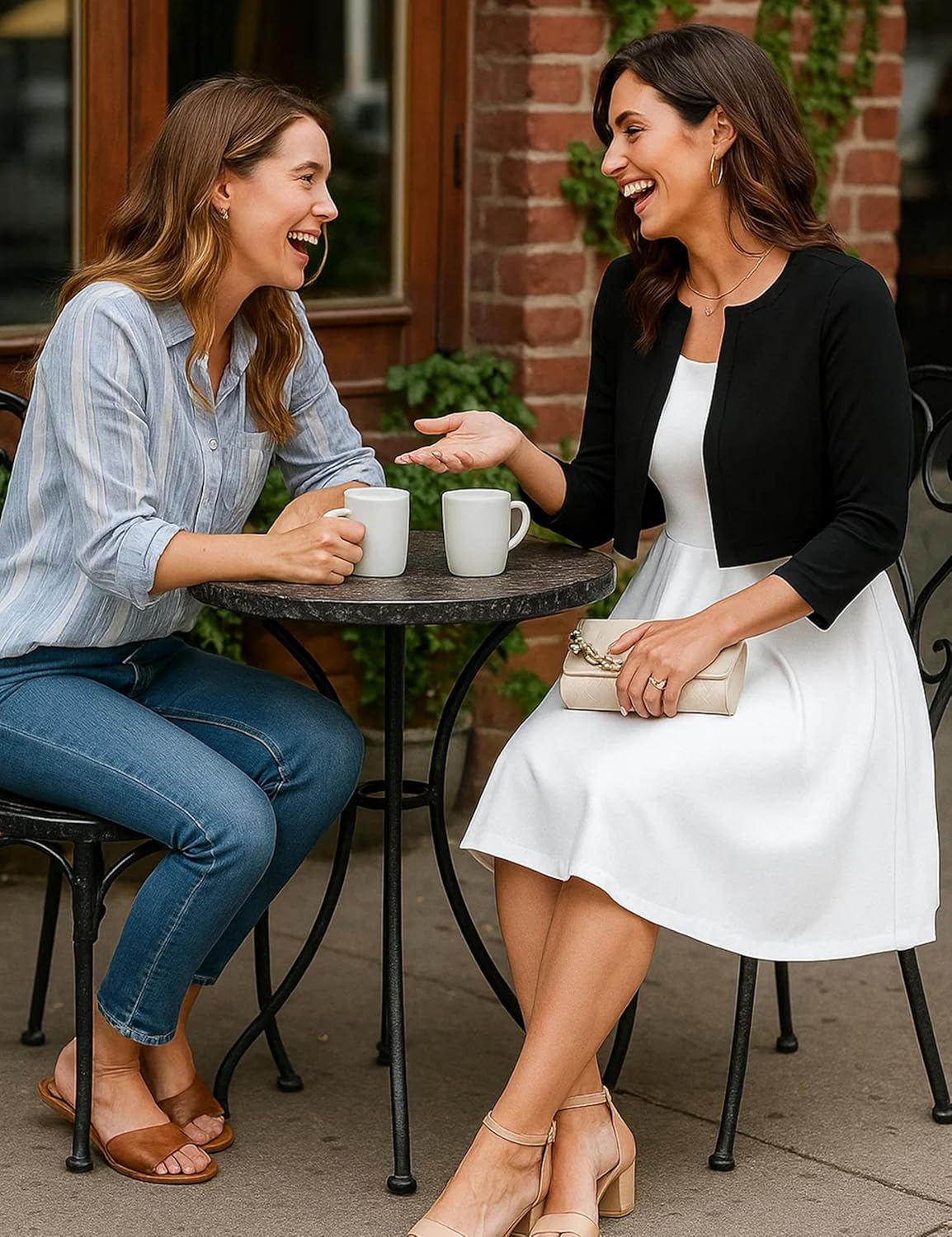 OmicGot Women's 3/4 Sleeve Open Front Knit Cropped Bolero Shrug Cardigan Sweater for Women S-XL - Image 2