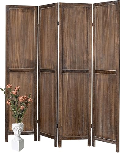 Salfanre Divisor de habitación de 6 paneles, pantalla de privacidad independiente, divisor de habitación plegable, divisor de habitación de madera,