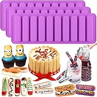 Vista 9 de Funshowcase Barra rectangular oblonga de chocolate para galletas, bloque de palo, cubo de hielo, bandeja de gelatina, molde de silicona para dulces