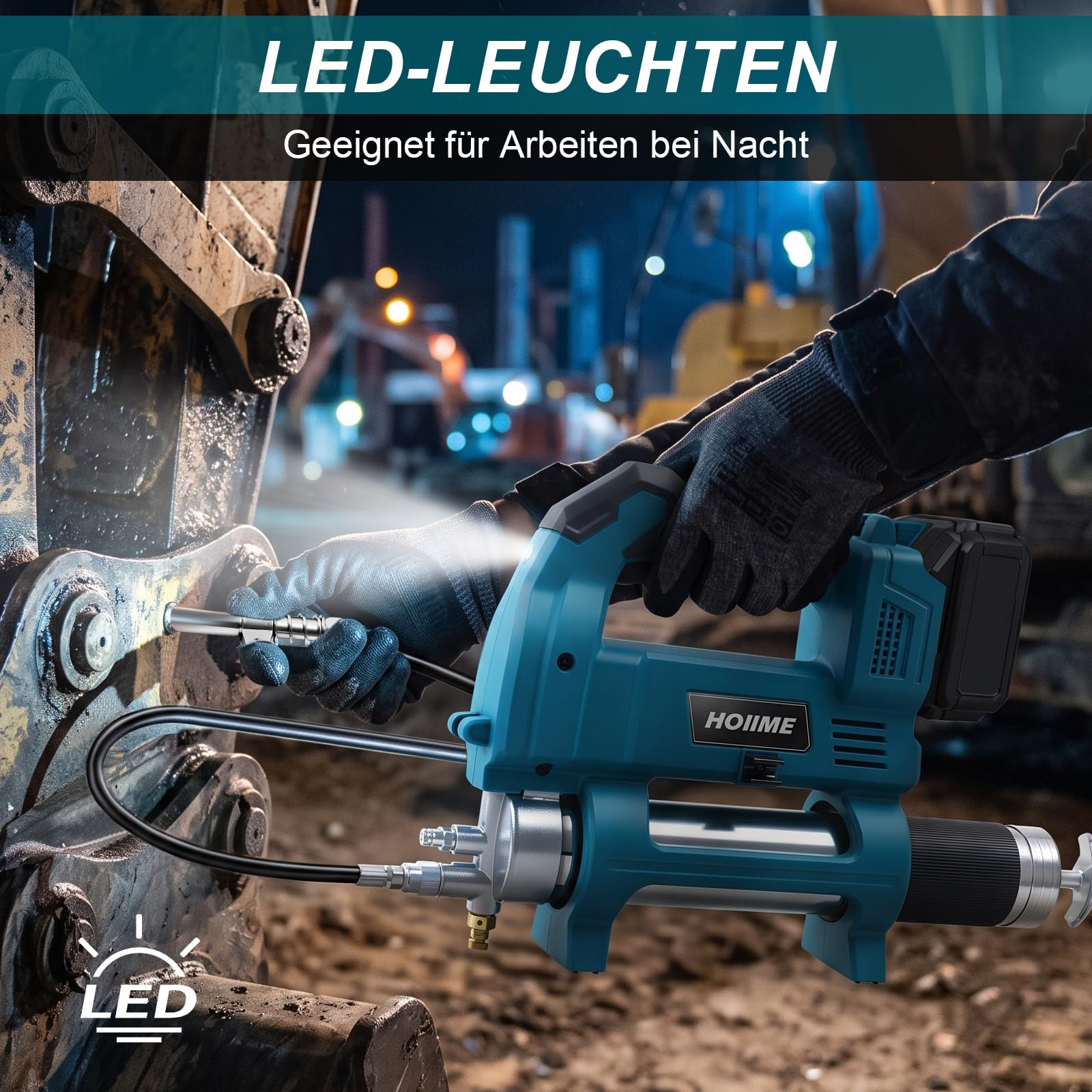 Akku-Fettpresse für Mak-ita 18V Akku, elektrische Fettpresse mit 30cm 90cm Hochdruckschlauch, 12000 PSI Druck, perfekt für LKWs, Bauernhöfe, BAU und DIY (ohne Akku)