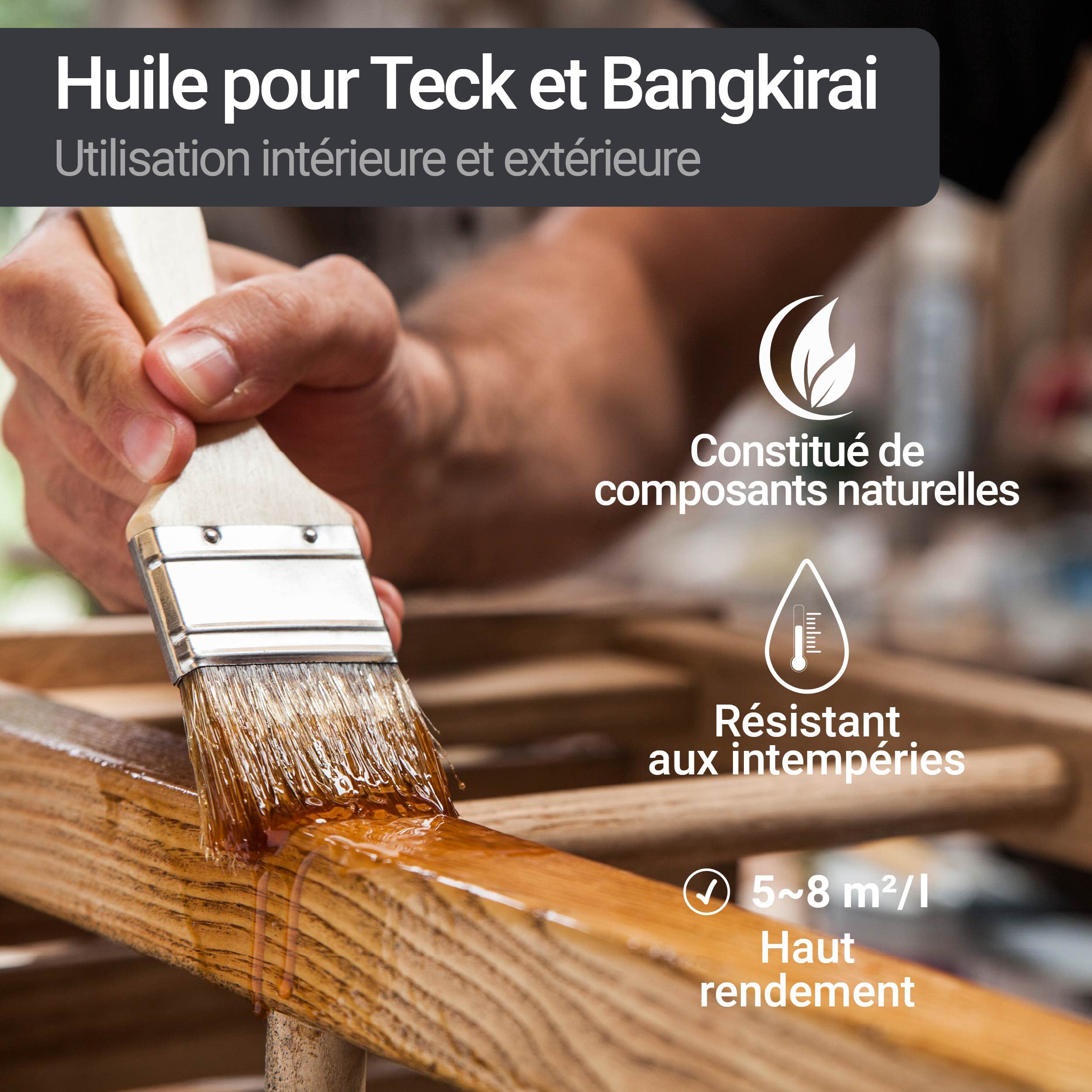 Huile de soin W205 Protecteur pour Teck, Bangkirai et bois dur - 5L