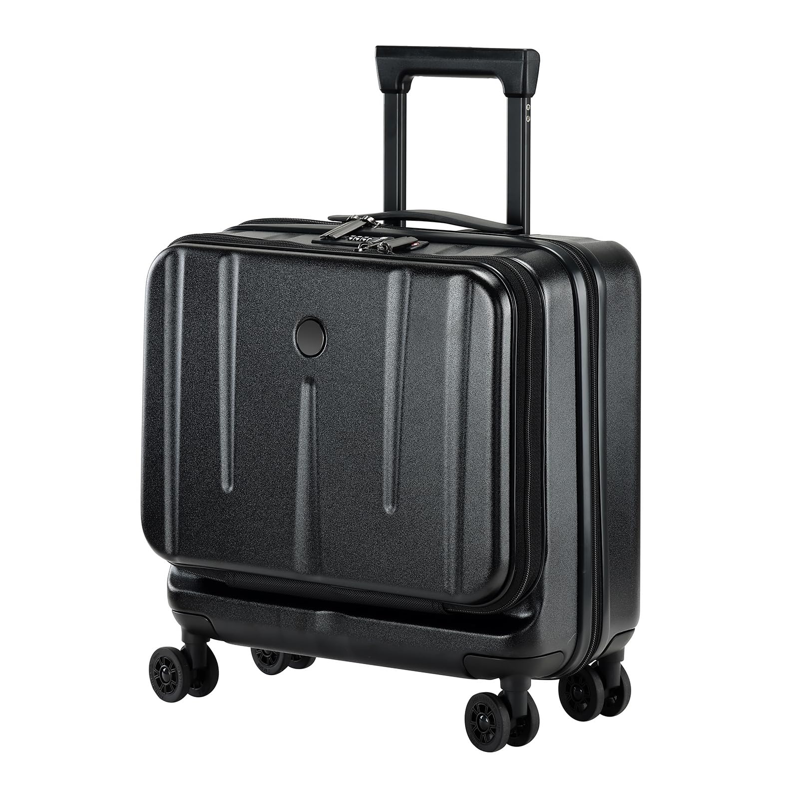 16 Inch Carry On Luggage with 2 Compartments for 14” & 15” Laptop, 16.14*8*17.12” Rolling Briefcase, Lightweight Hardshell ABS+PC Suitcase with