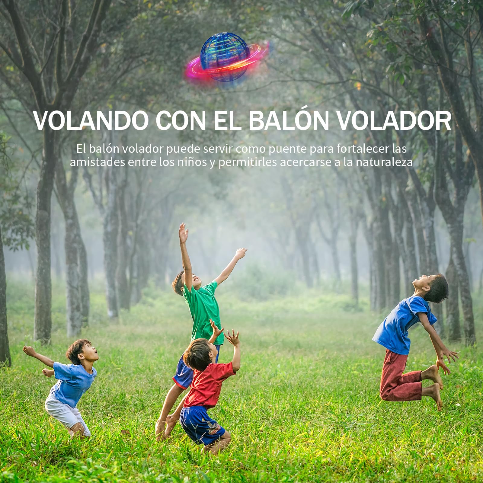 Ivtivfu Bola voladora (Azul) Flying Magica Hover Ball Fly UFO Bolas voladoras para niño y niñas, Juguetes para Exteriores para niños, Regalos para niños de 6 7 8 9 10 11 12