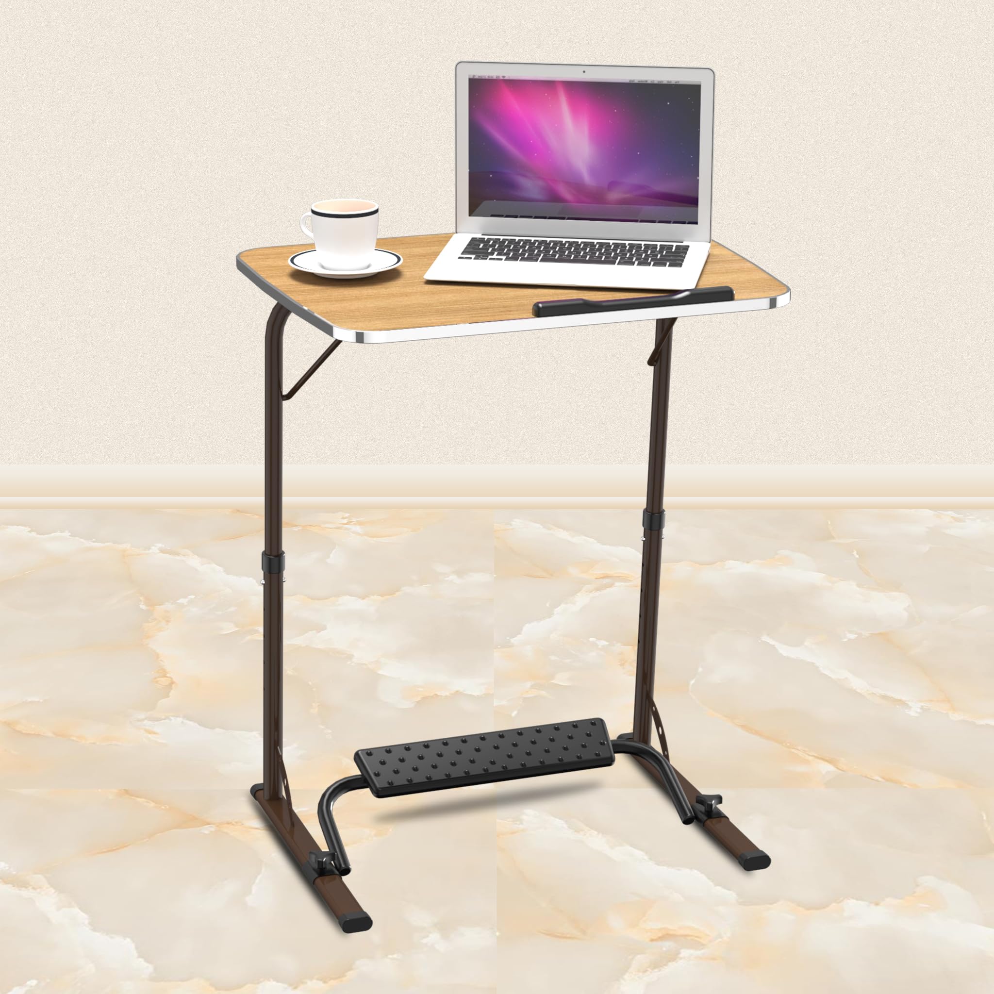 Sponsored Ad - TABLE MAGIC- BADE Multipurpose Laptop Table Mat Finish - Adjustable, Foldable, Portable, Engineered Wood Top with Footrest, Top Size 60 * 45cm (X-Large, Golden Teak)