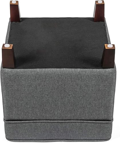 Miniatura 9 de Adeco Baúl y reposapiés - Banco de almacenamiento de asiento cuadrado otomano, gris