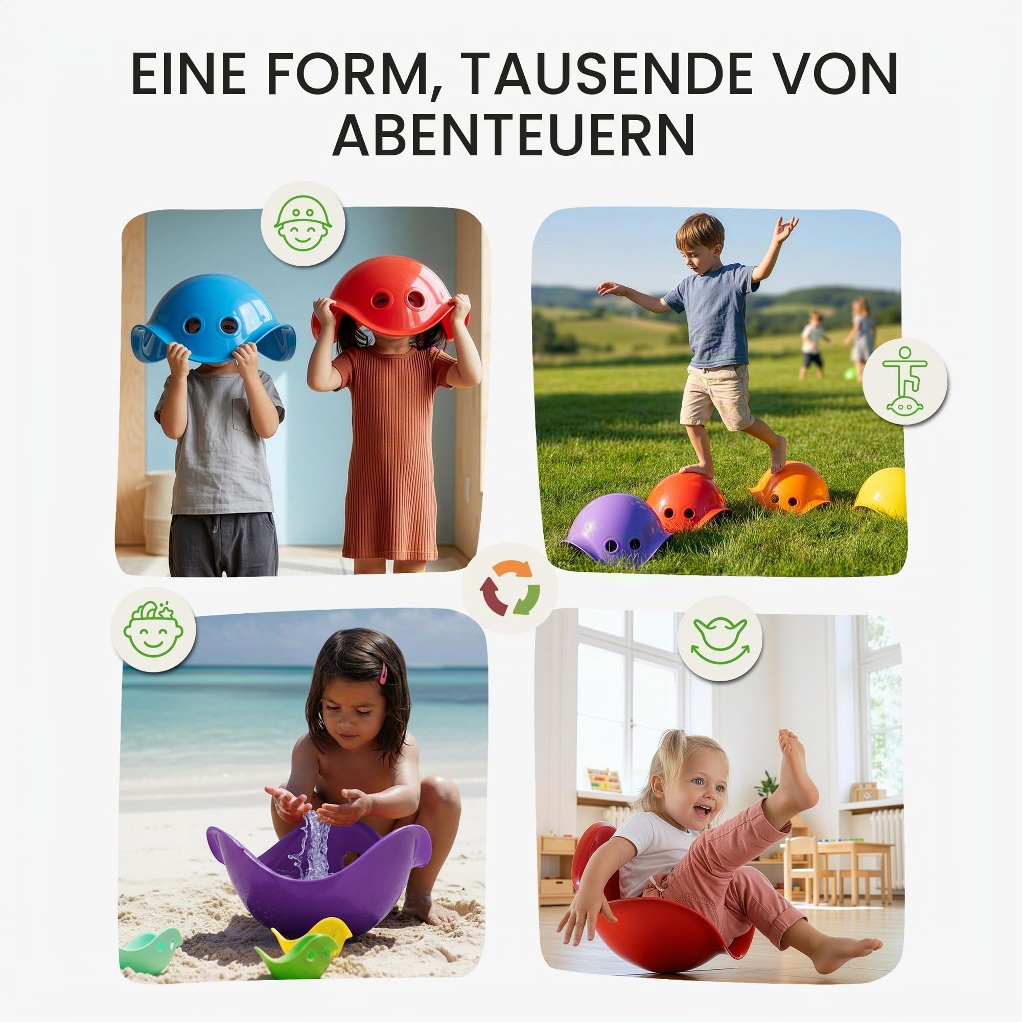 MOLUK 2843503 Bilibo eisblau, endlose Spiel-Möglichkeiten, Motorikspielzeug für Kinder ab 2 Jahren, Spielschale, innovatives Lernspielzeug