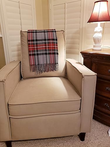 Miniatura 5 de CHEF L HOME & KITCHEN Manta ligera a cuadros rojosgrises con borlasflecos, 60 x 50 pulgadas