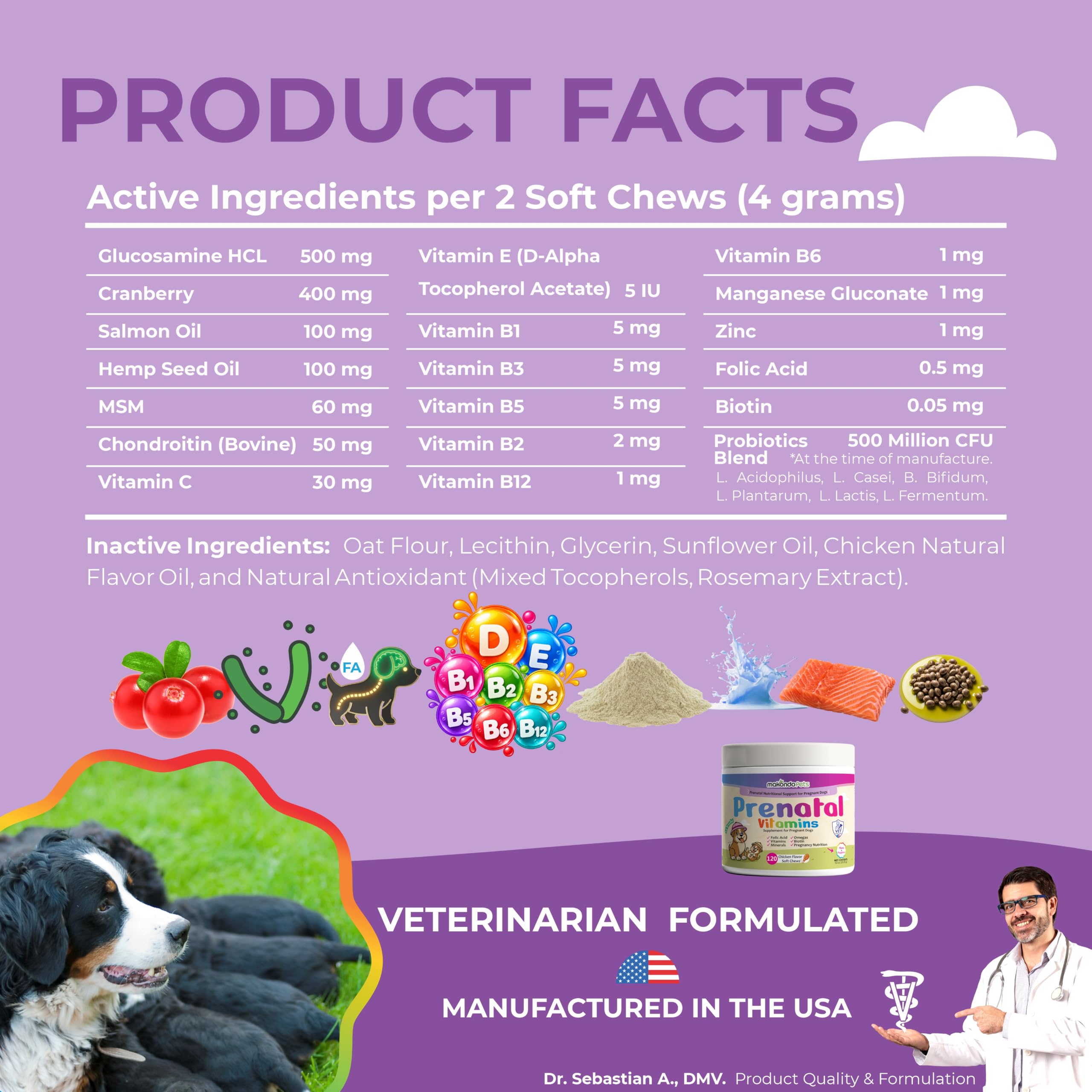 Dog Prenatal Vitamins, 120 Soft Chews Multivitamin, Mom & Puppy Vitamins — Amazon image 8