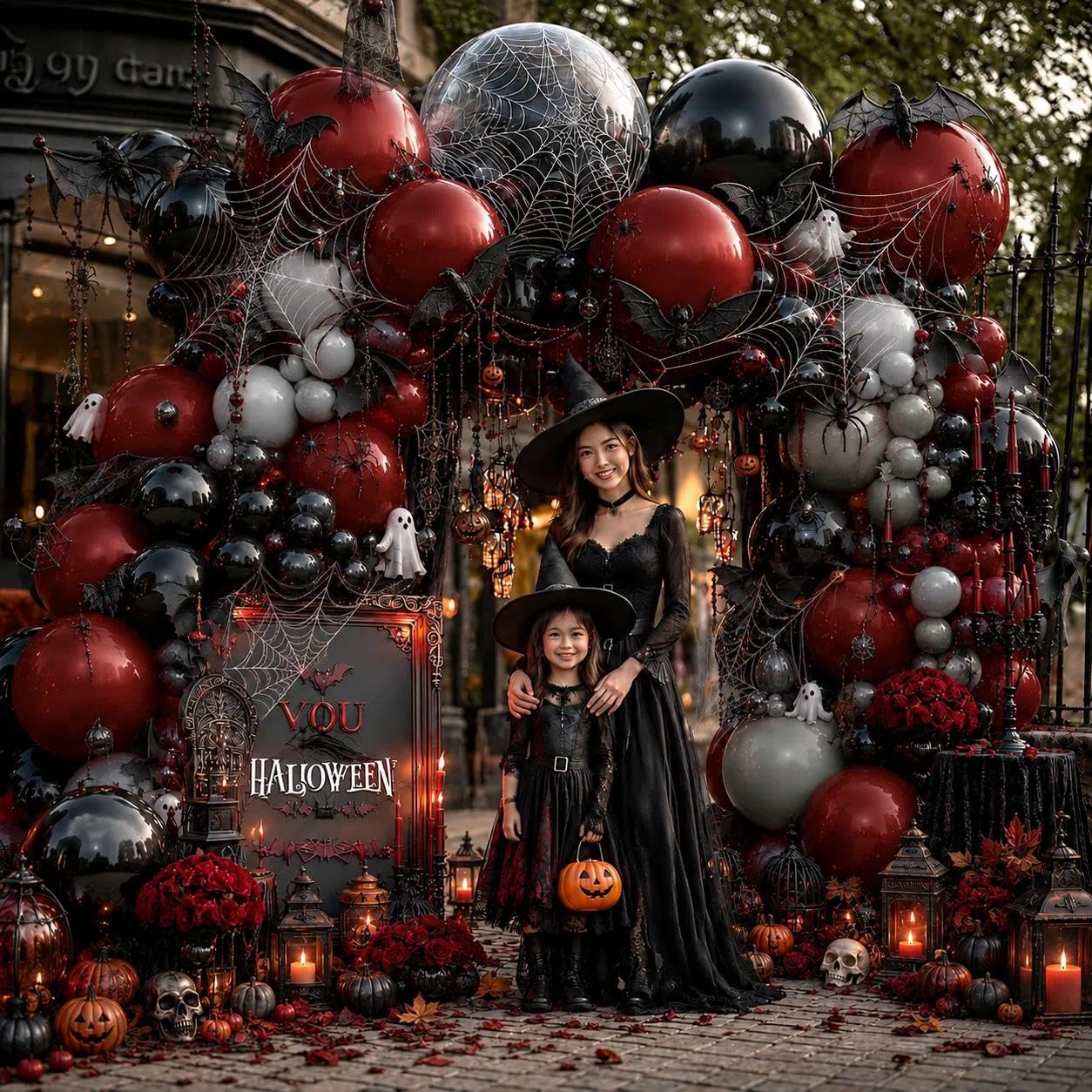 Kit de arco de globos rojo oscuro, negro y blanco con lazo, guirnalda de globos de doble relleno borgoña, negro, rojo, granate, gris, para cumpleaños, baby shower, aniversario, boda, graduación