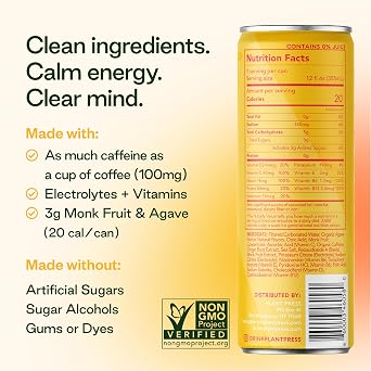 Plant Press - Organic Energy Drink, 100 mg Caffeine Clean Coffee Alternative, Full Range of Vitamins, Electrolytes, No Sugar Alcohols, No Preservatives - Variety Pack (12 Fl Oz, 12 Pk)
