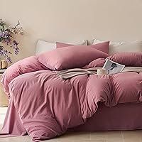 Vista 17 de JELLYMONI Funda nórdica de lino tamaño individual, color ámbar naranja