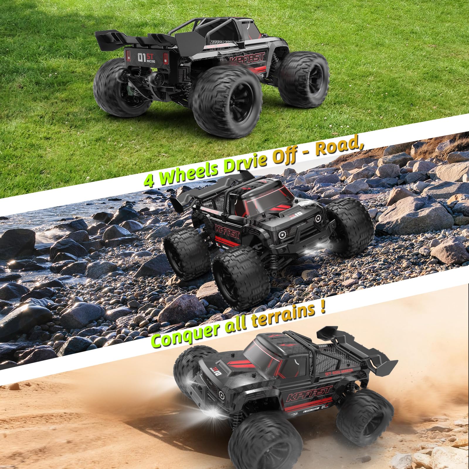 Auto telecomandata, 1/14 auto RC senza spazzole, 55 km/h, 4WD
