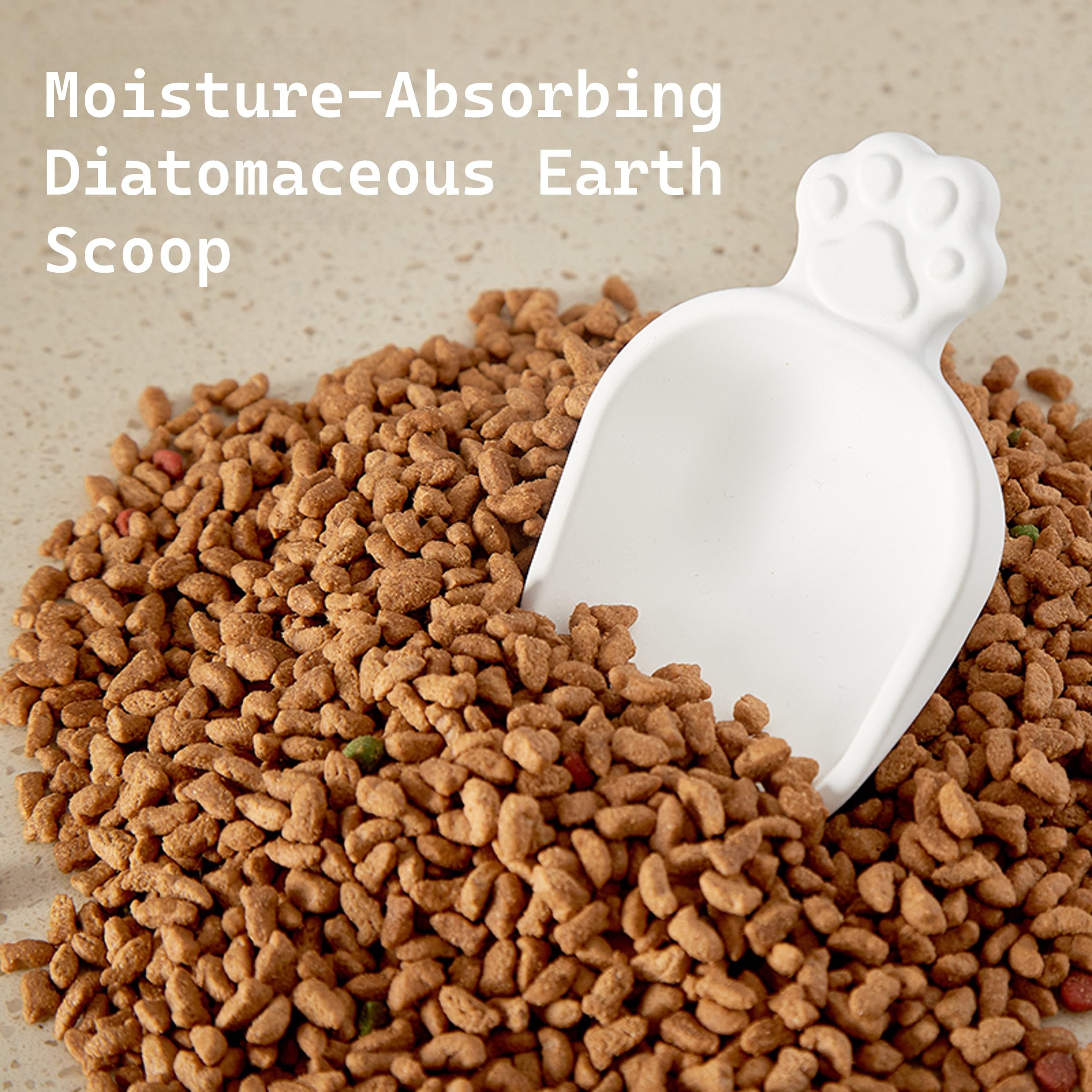 Daladalaming 5 in 1 Pet Supplies Set, Absorbent Diatomite Scoop, Lids for Food Storage, Wet Cat Food Spoon with Can Opener, Fits Most Canned Cat Food, 3 Colors (Pink)