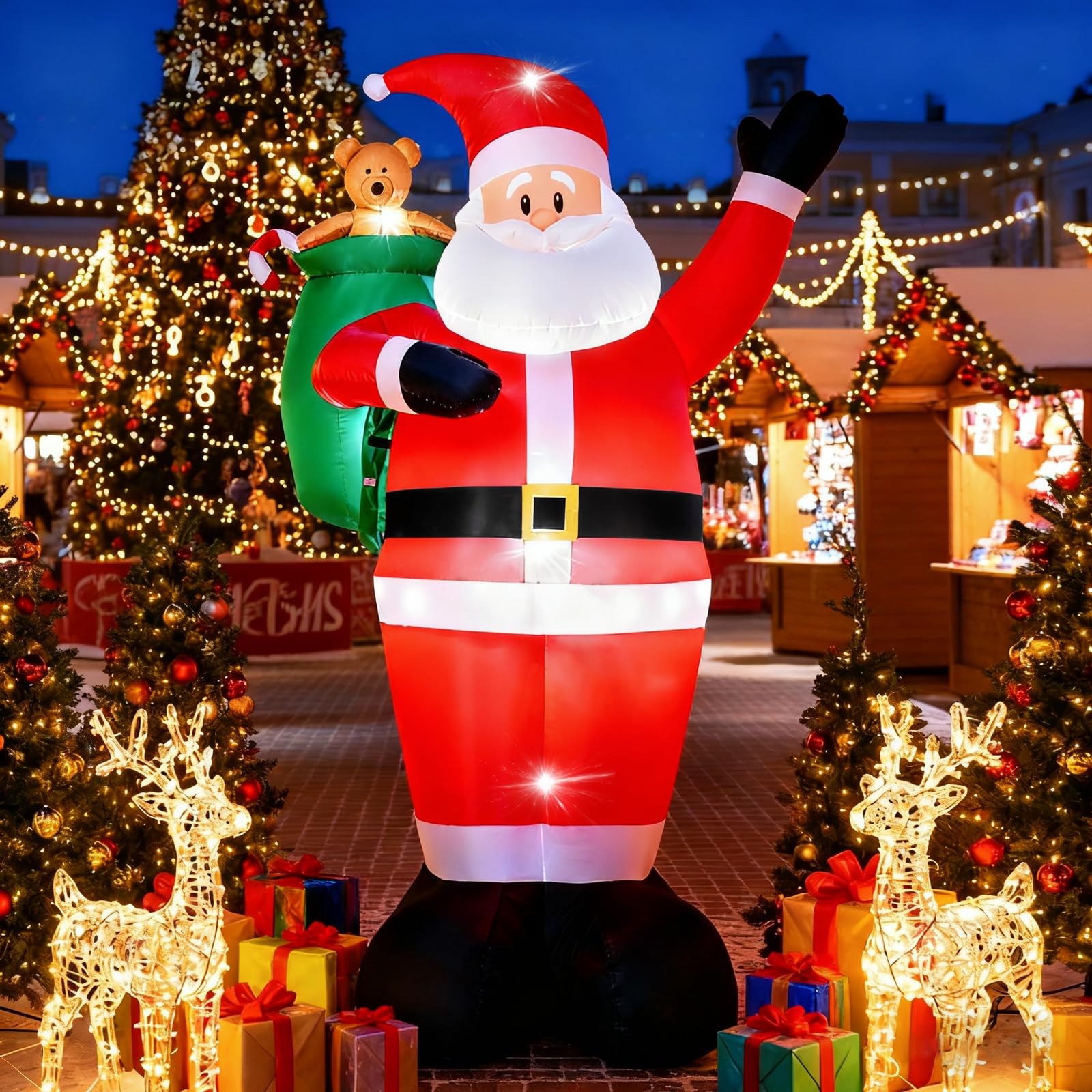 8 FT Christmas Inflatable Santa Claus Outdoor Decorations - LED Lights, Waterpro...