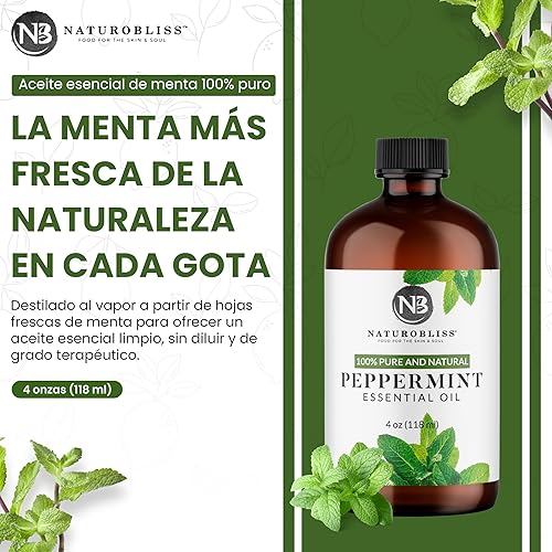 Miniatura 3 de NaturoBliss Aceite esencial de menta 100 puro y natural grado terapéutico aceite de menta de alta calidad 4 onzas líquidas perfecto para