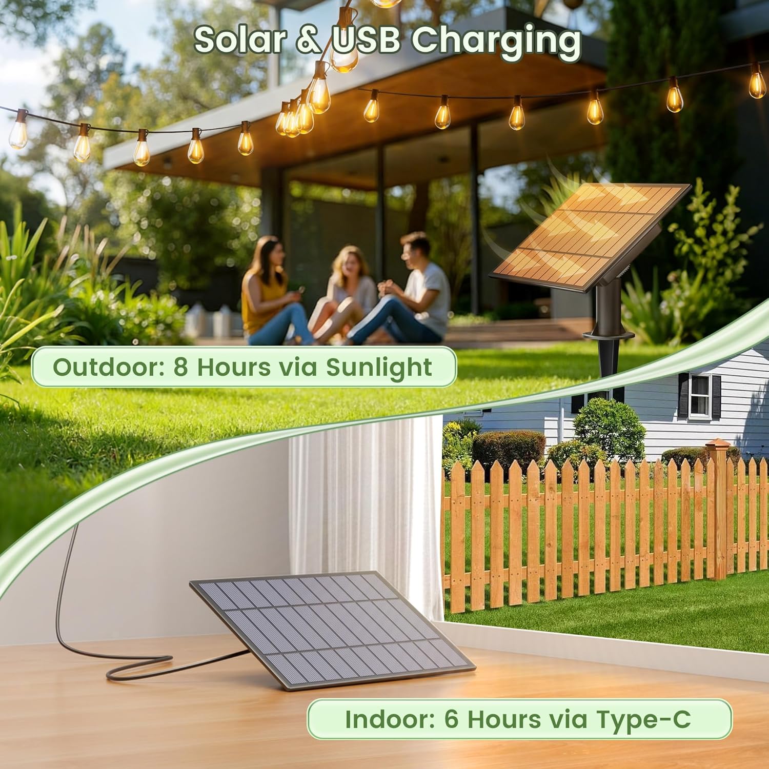 150FT Solar String Lights Outdoor with Remote, USB, Timer & 62 Shatterproof Bulbs, 2200K Soft Warm White, Dimmable LED Lights for Outside, Porch, Garden, Party, Wedding Decor, IP65 Waterproof