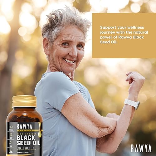 Miniatura 3 de RAWYA Cápsulas de cápsulas blandas de aceite de semilla negra, Halal, Premium prensado en frío, Nigella Sativa, sin OMG, 500 mg por cápsula - 120