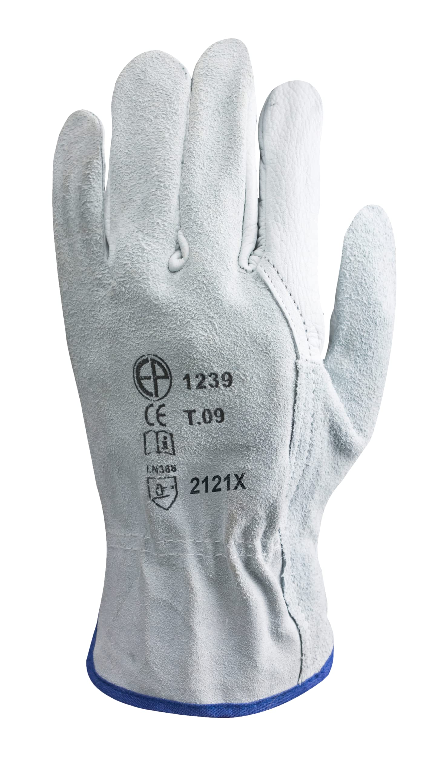 LOT DE 10 PAIRES DE GANTS CUIR PAUME FLEUR DOS CROÛTE DE BOVIN 1240 DE EUROTECHNIQUE