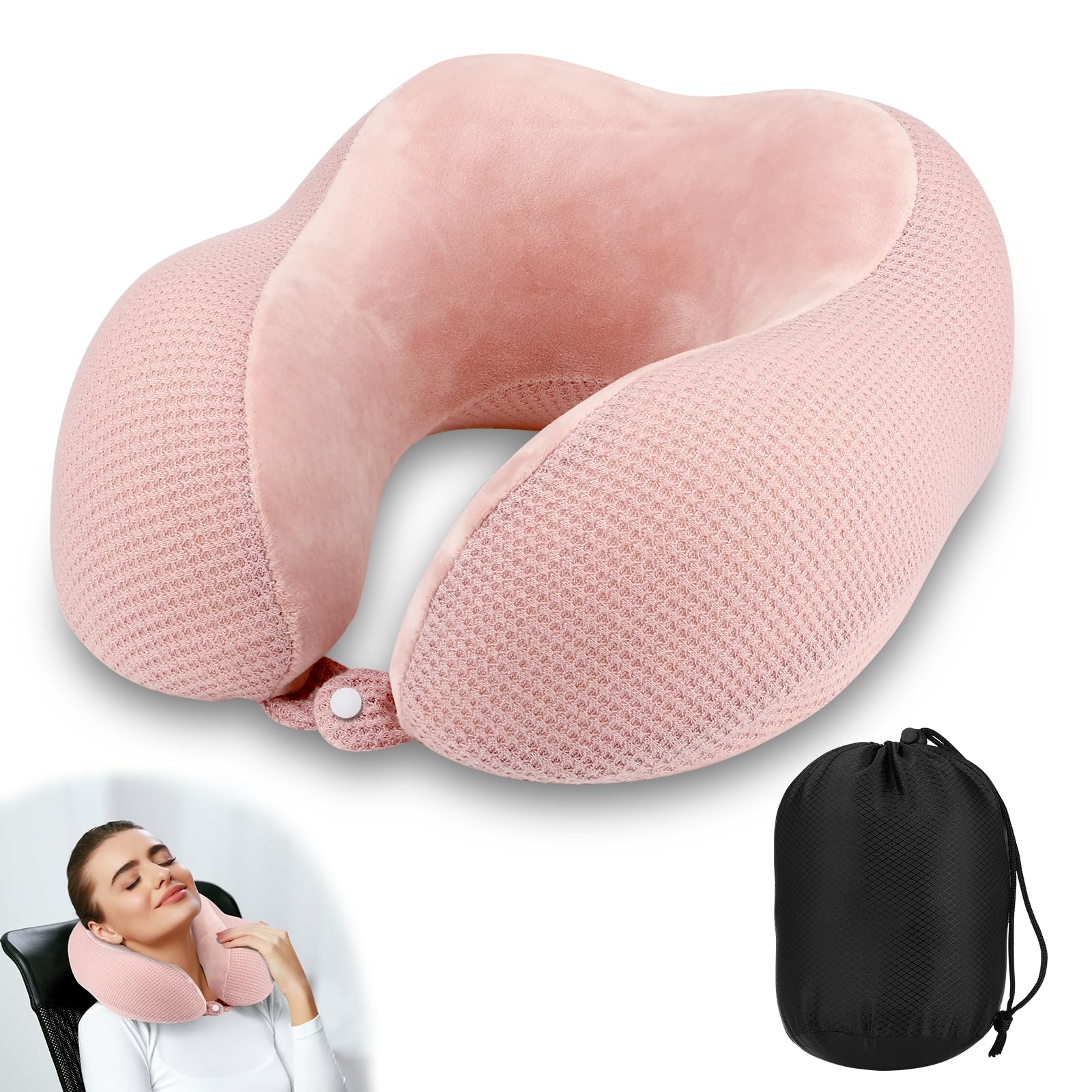 Cuscino Da Viaggio Memory Foam Per Collo - Con Maschera, Tappi E Borsa - Per Aereo, Auto, Ufficio - Foto 3
