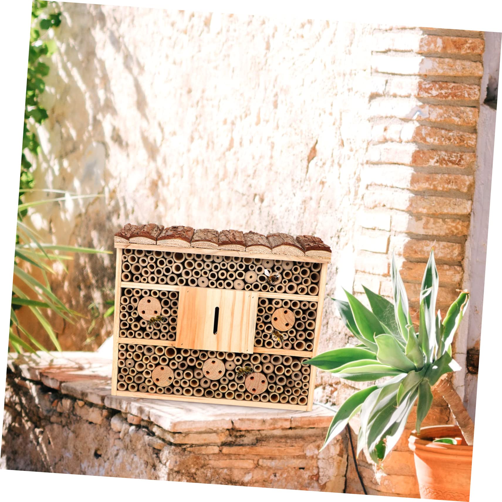 Casetta in Legno per Insetti da Giardino Casetta per Api e Calabroni Casa Naturale per Insetti Utili Struttura Originale