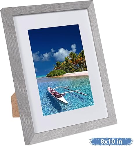 Vista 102 de Picrit Juego de 7 portarretratos de 5 x 7 pulgadas, para exhibición de 5 x 7 con paspartú o de 4 x 6 sin paspartú, marcos de fotos para montaje