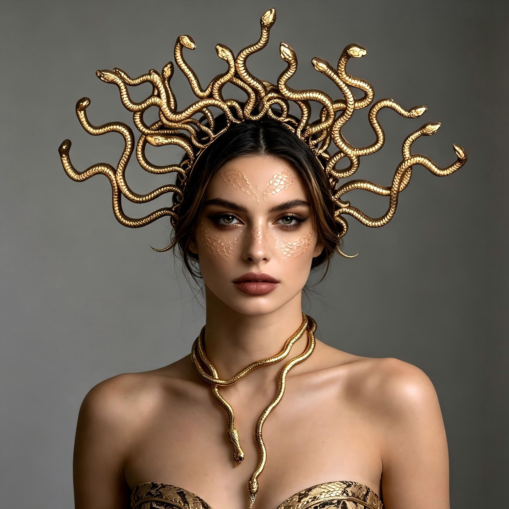 LaVenty Gold Snake Medusa Headpiece Crown Women’s Greek Goddess