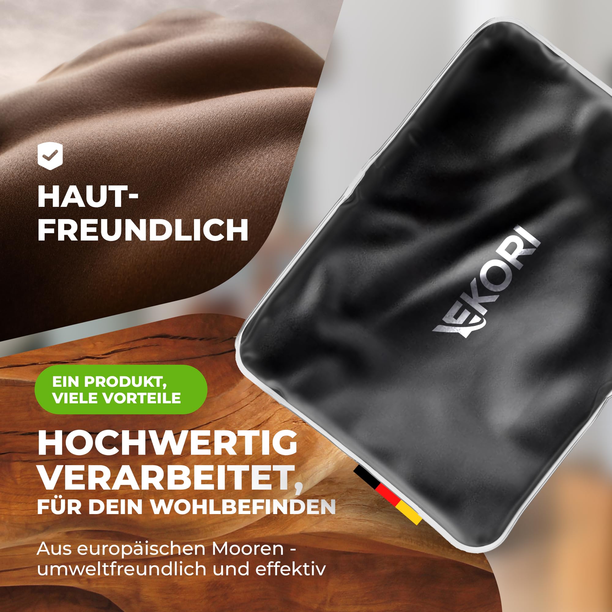 Moorkissen für Mikrowelle [40x30cm] Moorwärmflasche Wärmekissen Fango Fangopackung für Zuhause Moorpackung zur Entspannung für Rücken Nacken Schultern Bauch (30x40cm)