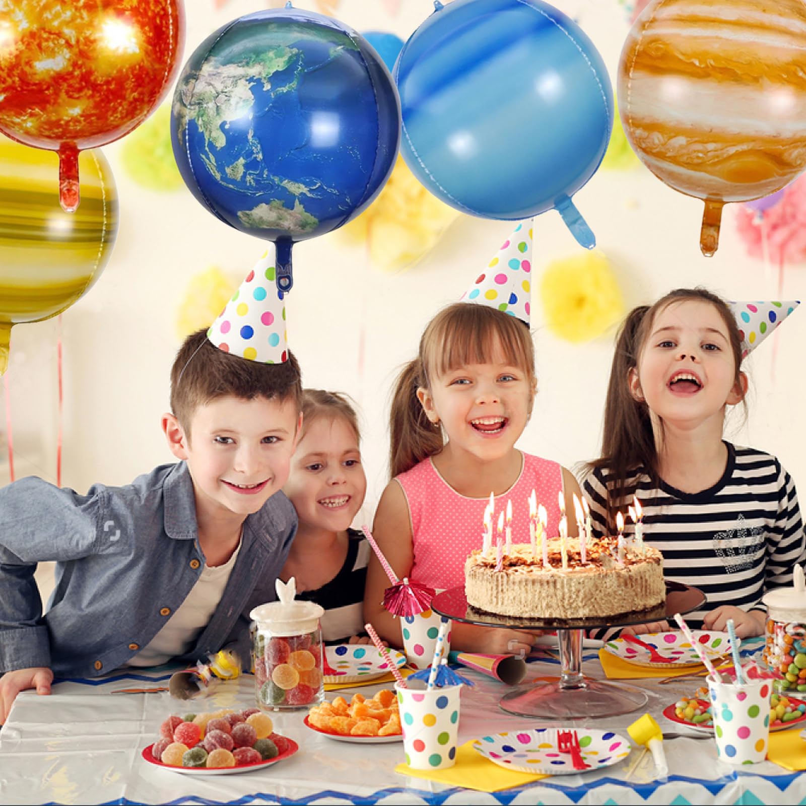NUOBESTY Lot De 10 Ballons En Aluminium Pour Anniversaire, Fête Sur Le Thème De L'espace, Décoration Du Jour De La Terre, Fournitures Pédagogiques