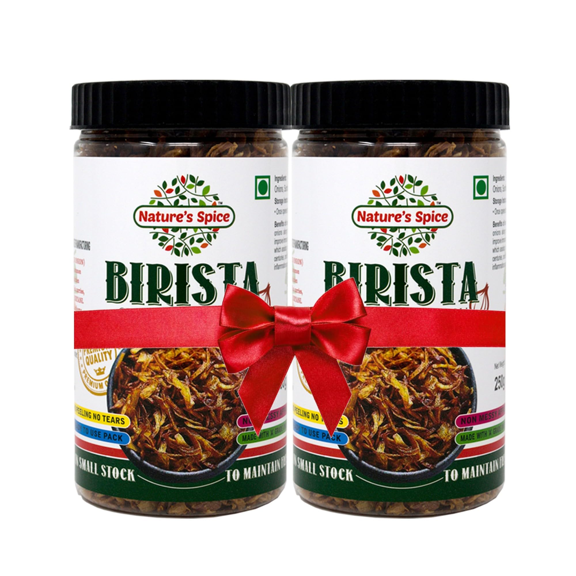 Nature's Spice - Pure as Nature Intended Birista Fresh Crispy Fried Onion Super Saver Combo Pack of 2 X 250gms (500gms)