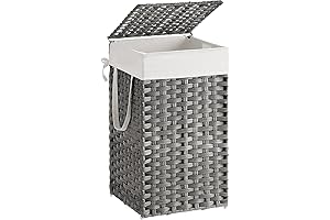 SONGMICS Laundry Hamper for Towels, Dove Gray