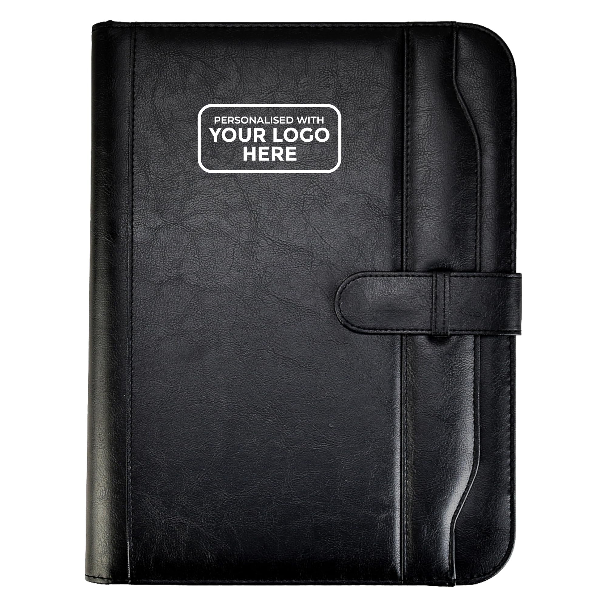 Arpan Personalised Custom Logo A4 Zipped Conference Folder, Executive Portfolio, Professional Business Document Case Bag Organiser Faux Leather (CL-622-LCD) — image 1