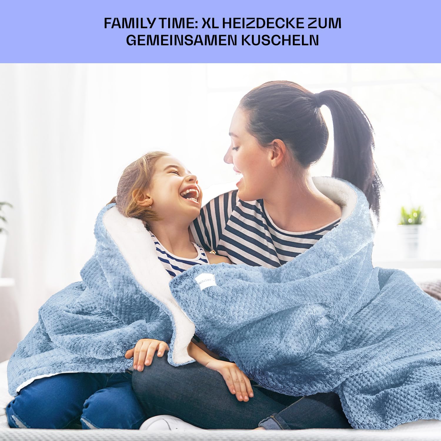 Klarstein XL Elektrische Kuscheldecke, Heizdecke mit Abschaltautomatik, 180x130 cm Elektrische Wärmedecke Maschinenwaschbar, Doppelseitige Heizdecke für Bett & Sofa, Wärme Decke mit 9 Heizstufen