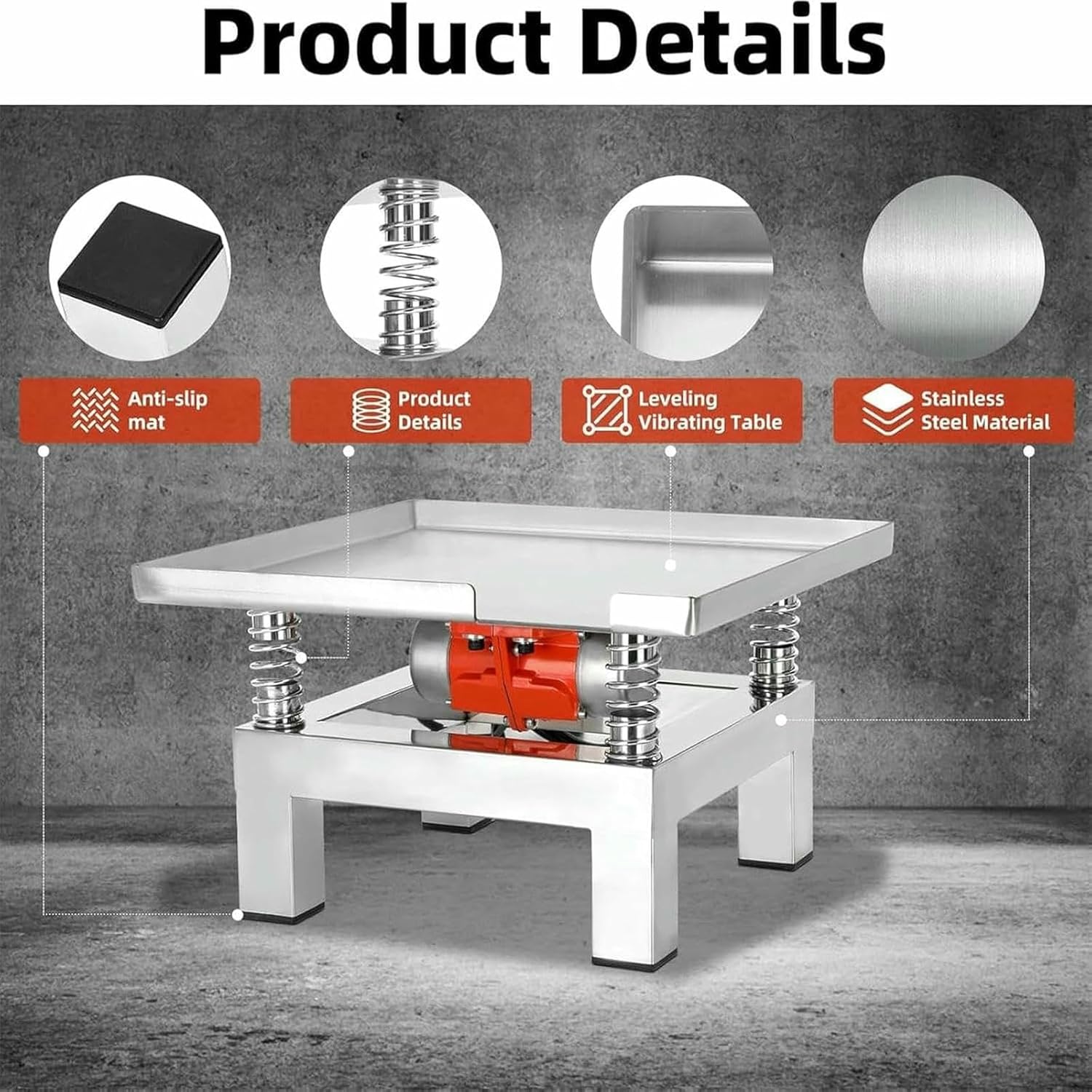 Concrete Vibrating Table,Stainless Steel Concrete Vibrating Table,Mini Vibration Table,Vibrating Table Shaker,Increg The Firmness of Concrete