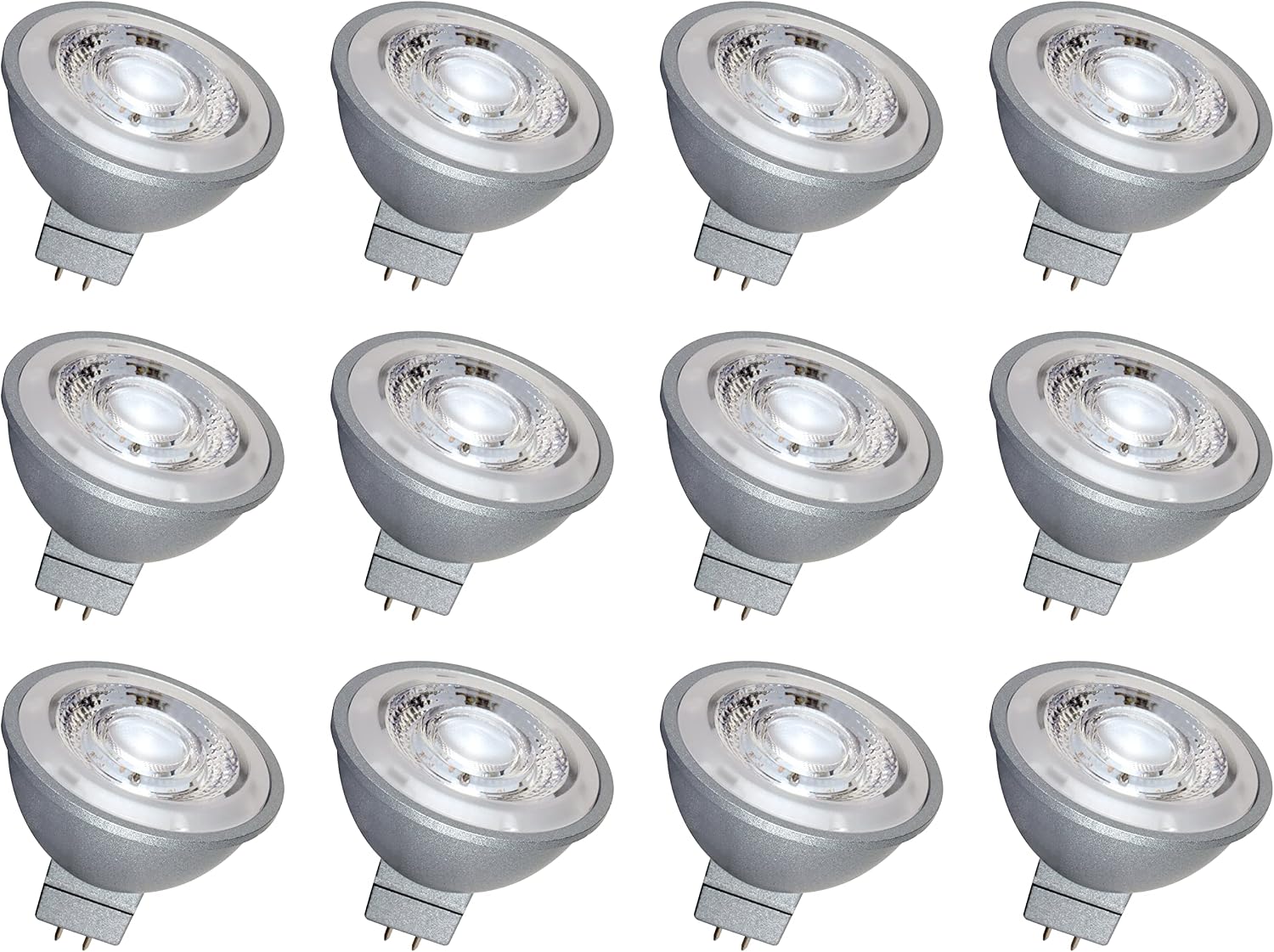Satco S8641 8W MR16 LED Silver-Back Reflector Light Bulb, GU 5.3 Base, Dimmable, 40-Degree Beam, 3000K
